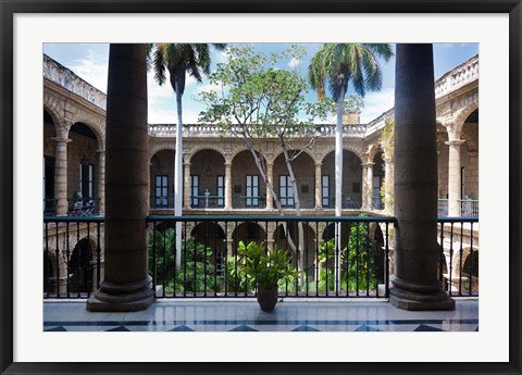 Framed Cuba, Havana, Museo de la Ciudad museum, courtyard Print