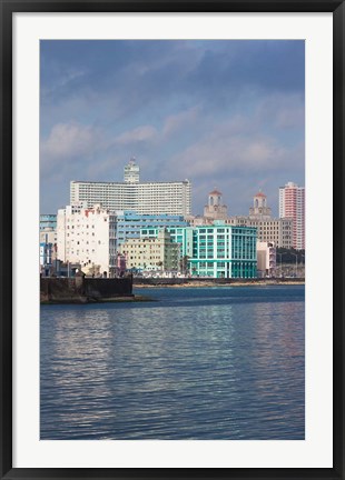 Framed Cuba, Havana, Vedado, Buildings along the Malecon Print