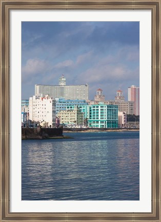 Framed Cuba, Havana, Vedado, Buildings along the Malecon Print