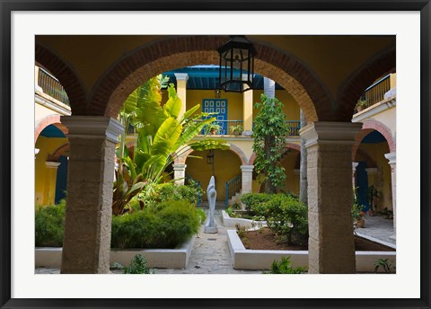 Framed Courtyard building, historic center, Havana, UNESCO World Heritage site, Cuba Print