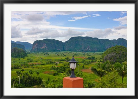 Framed Limestone hill, farming land in Vinales valley, UNESCO World Heritage site, Cuba Print