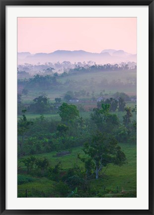 Framed Limestone hill, farmland, Vinales Valley, UNESCO World Heritage site, Cuba Print