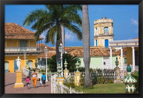 Framed Plaza Mayor, Trinidad, UNESCO World Heritage site, Cuba Print