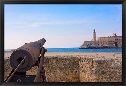 Framed Seawall, El Morro Fort, Fortification, Havana, UNESCO World Heritage site, Cuba Print