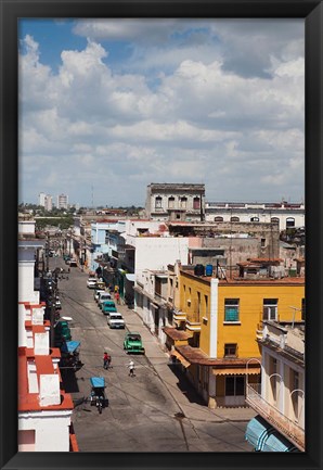 Framed Cuba, Cienfuegos, Calle 31 street Print