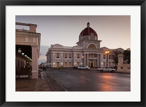 Framed Cuba, Cienfuegos, Palacio de Gobierno, Dusk Print