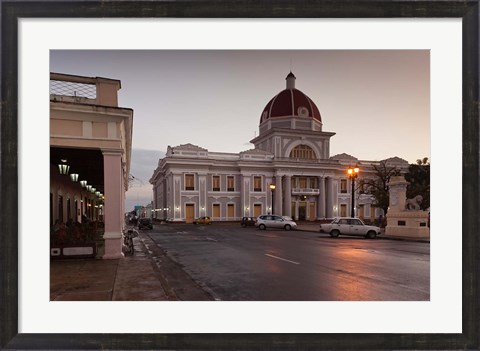 Framed Cuba, Cienfuegos, Palacio de Gobierno, Dusk Print