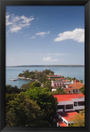 Framed Cuba, Cienfuegos, Punta Gorda, elevated view Print