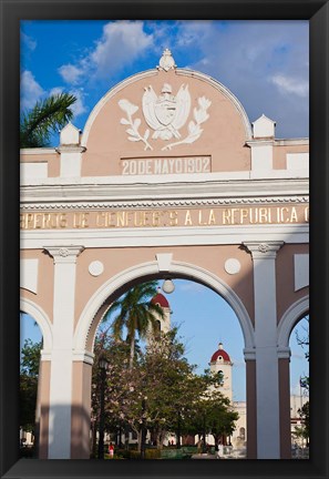 Framed Cuba, Parque Jose Marti, Close up of Arco de Triunfo Print