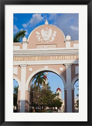 Framed Cuba, Parque Jose Marti, Close up of Arco de Triunfo Print