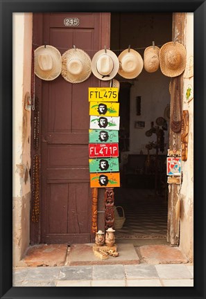 Framed Cuba, Sancti Spiritus, Trinidad, Cuban straw hats Print