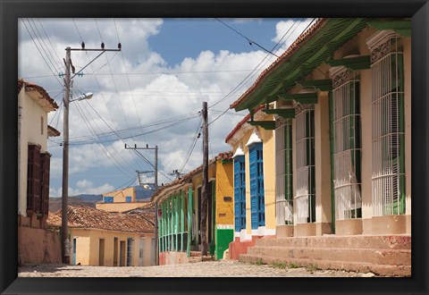 Framed Cuba, Sancti Spiritus, Trinidad, street view Print