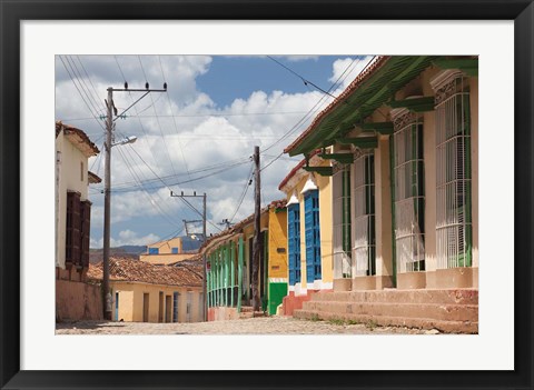 Framed Cuba, Sancti Spiritus, Trinidad, street view Print