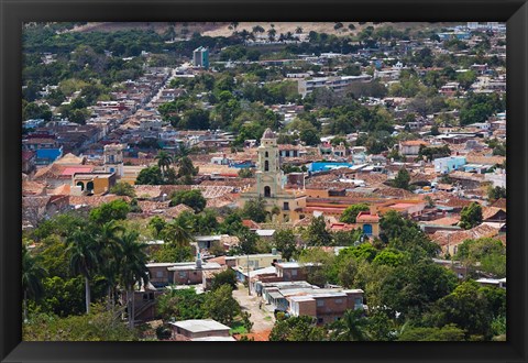 Framed Cuba, Sancti Spiritus, Trinidad, Aerial view of town Print