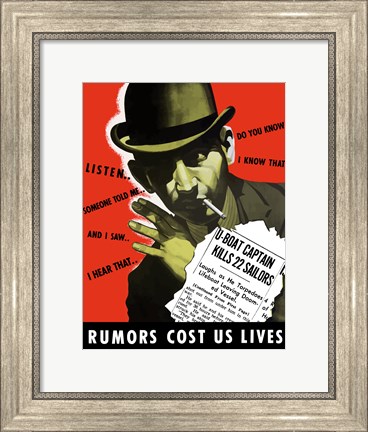 Framed Rumors Cost Us Lives Print