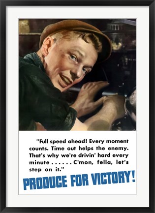 Framed Produce for Victory - Full Speed Ahead Print