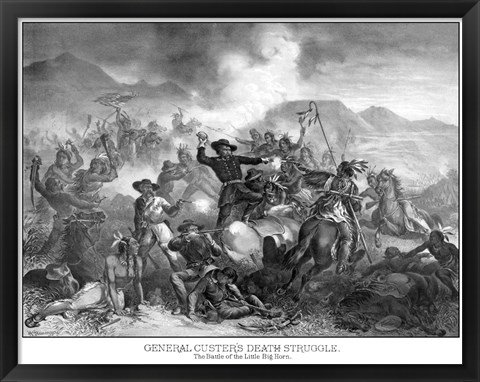 Framed Battle of Little Bighorn Print