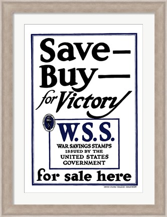 Framed Save - Buy - For Victory Print