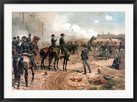 Framed General Sherman on Horseback Print