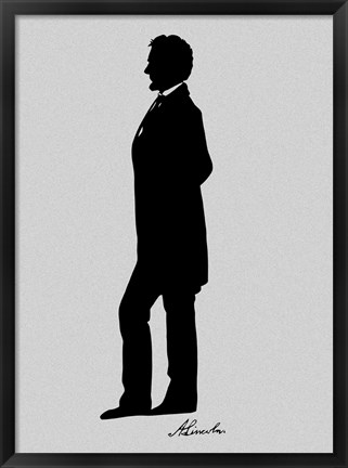 Framed Silhouette of President Abraham Lincoln with Signature Print