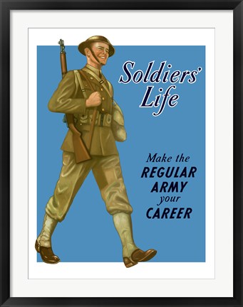 Framed Soldiers&#39; Life Print