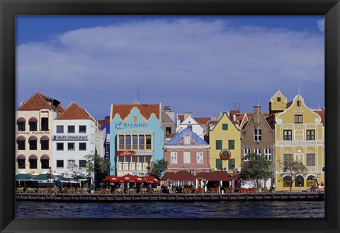 Framed Dutch Gable Architecture of Willemstad, Curacao, Caribbean Print