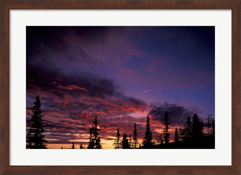 Framed Solstice Sunset atop Midnight Dome, Dawson City, Yukon, Canada Print