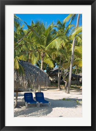 Framed Beach Chairs, Viva Wyndham Dominicus Beach, Bayahibe, Dominican Republic Print