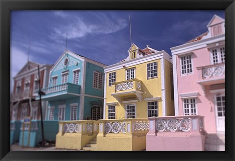 Framed Caribbean architecture, Willemstad, Curacao Print