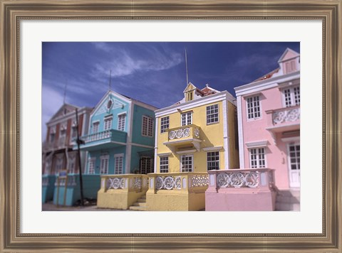 Framed Caribbean architecture, Willemstad, Curacao Print