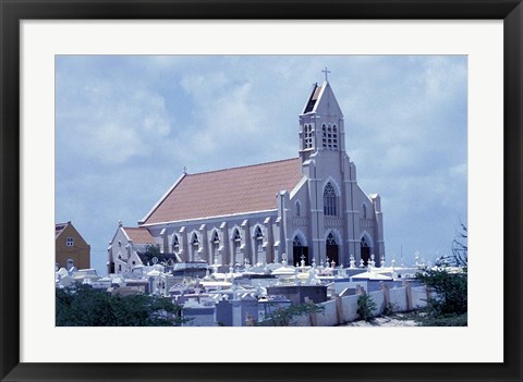 Framed Church at Jan Kok, Curacao, Caribbean Print