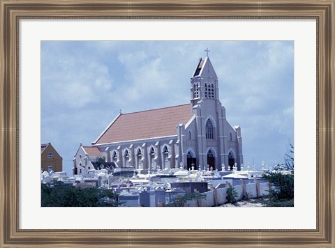 Framed Church at Jan Kok, Curacao, Caribbean Print