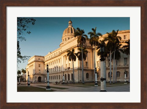 Framed Cuba, Havana, Capitol Building, sunset Print