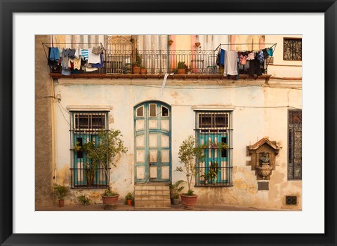 Framed Cuba, Havana, Havana Vieja, Old Havana Building Print