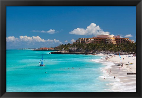 Framed Cuba, Matanzas Province, Varadero, aerial view of Varadero Beach Print