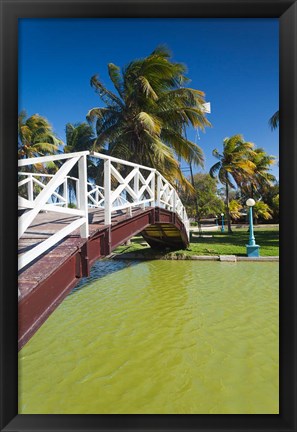 Framed Cuba, Matanzas, Varadero, Parque Josone park bridge Print