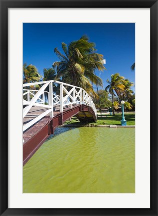 Framed Cuba, Matanzas, Varadero, Parque Josone park bridge Print