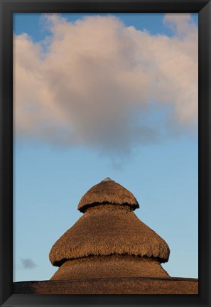 Framed Cuba, Varadero, Varadero Beach, beach palapa Print