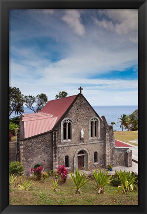 Framed Dominica, Roseau, Grand Bay Area, Berekua church Print