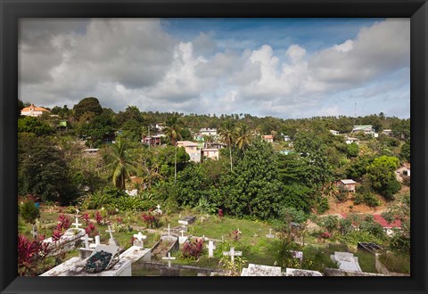 Framed Dominica, Wesley, elevated town view Print