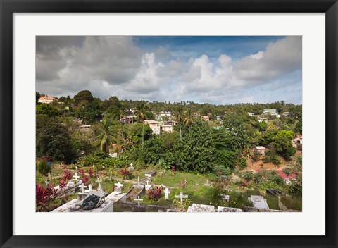 Framed Dominica, Wesley, elevated town view Print