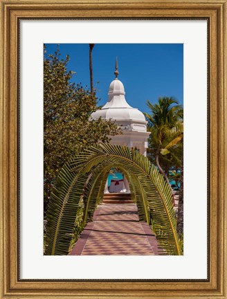 Framed Gazebo path, Riu Palace, Bavaro, Higuey, Punta Cana, Dominican Republic Print