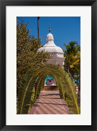 Framed Gazebo path, Riu Palace, Bavaro, Higuey, Punta Cana, Dominican Republic Print