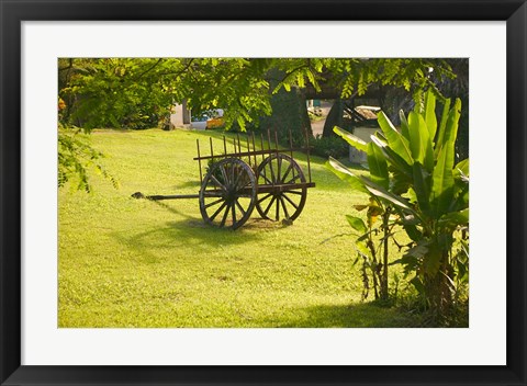 Framed Domaine de Severin Rum Distillery, and Sugar Cane Cart, Guadaloupe, Caribbean Print