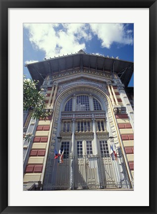 Framed Biblioteque Schoekher, Fort De  Martinique, Caribbean Print