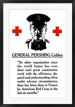 Framed General John Pershing Print