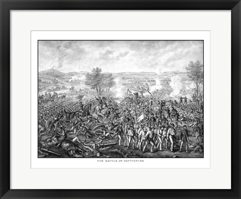 Framed Battle of Gettysburg (vintage) Print