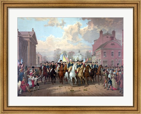 Framed George Washington and His Men Print