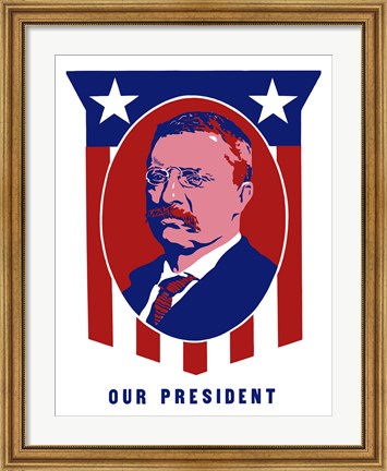 Framed Theodore Roosevelt - Our President Print