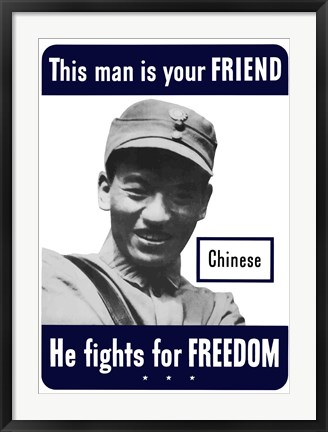 Framed This Man is Your Friend - Chinese Print